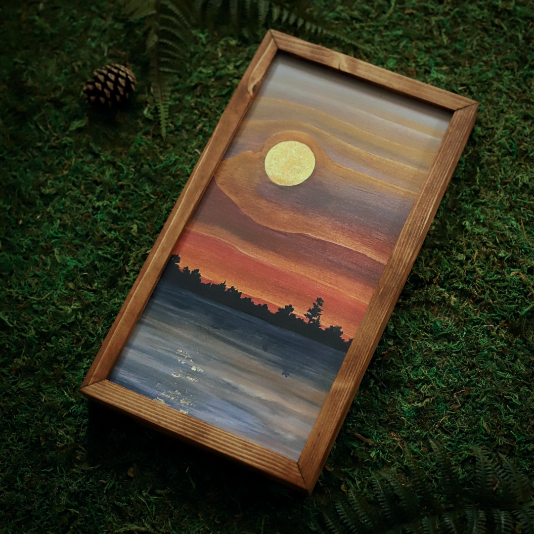 "Vivid River" Mixed Media Wood Art