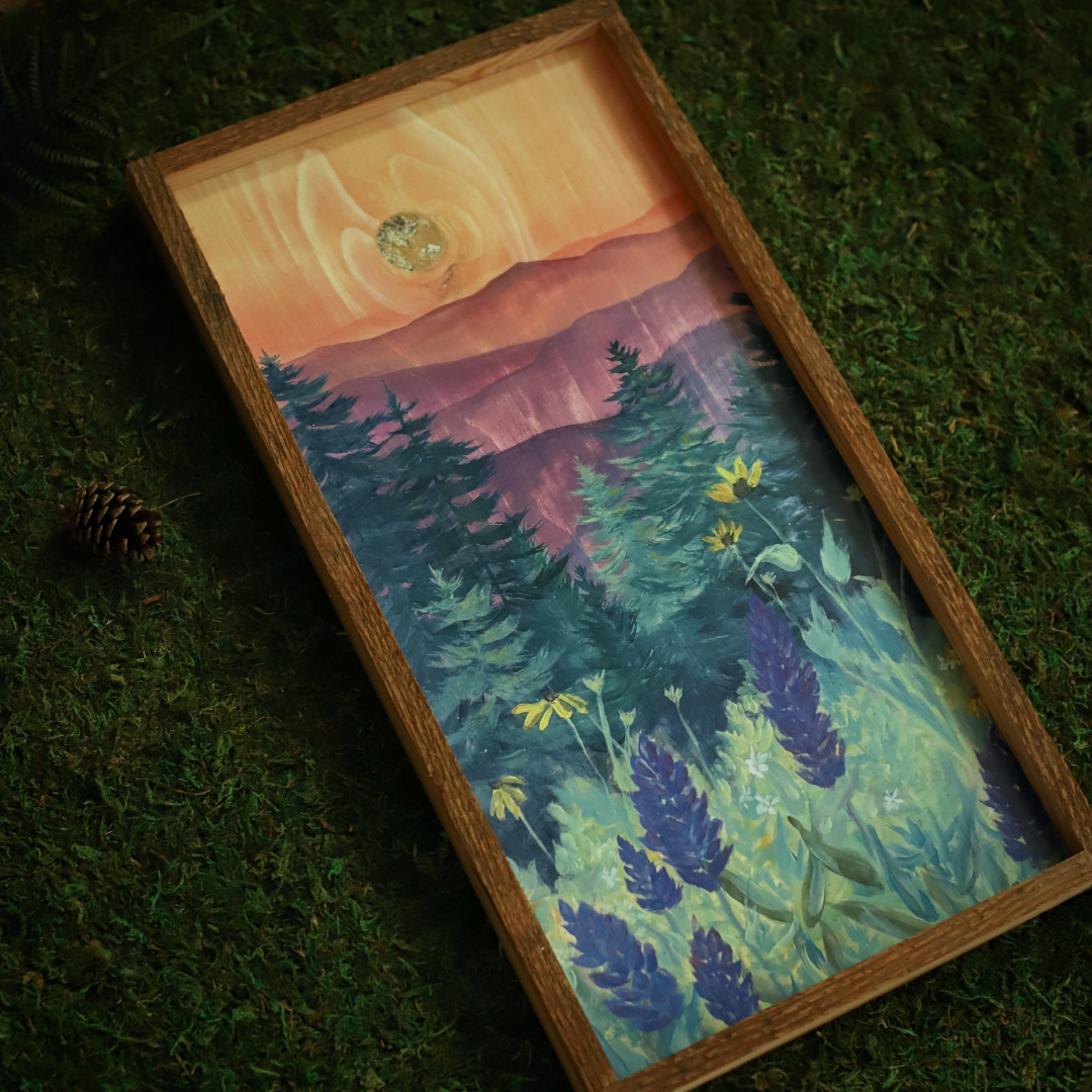 "Acadia Summer" Mixed Media Wood Art