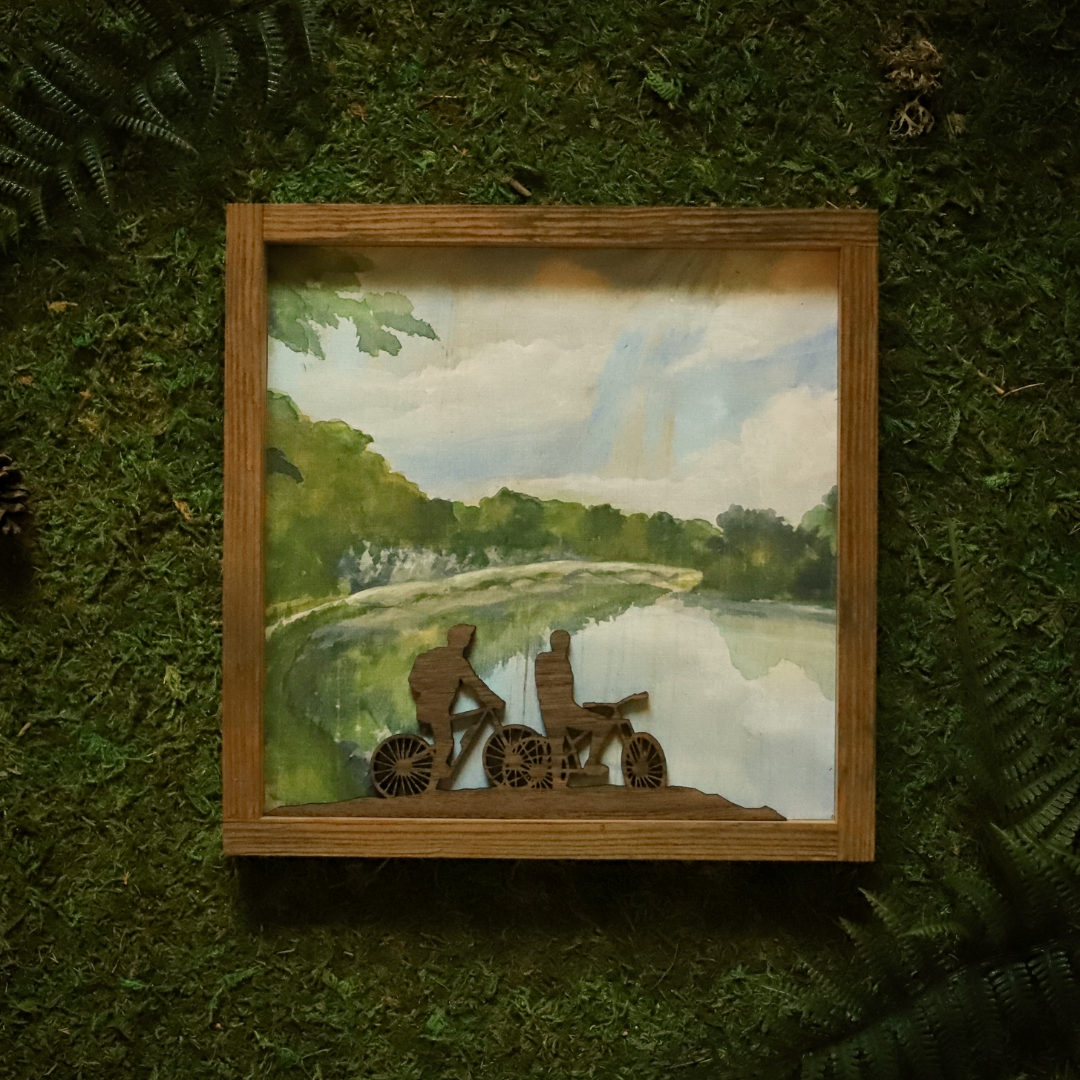 "C&O Canal Trail" Mixed Media Wood Art