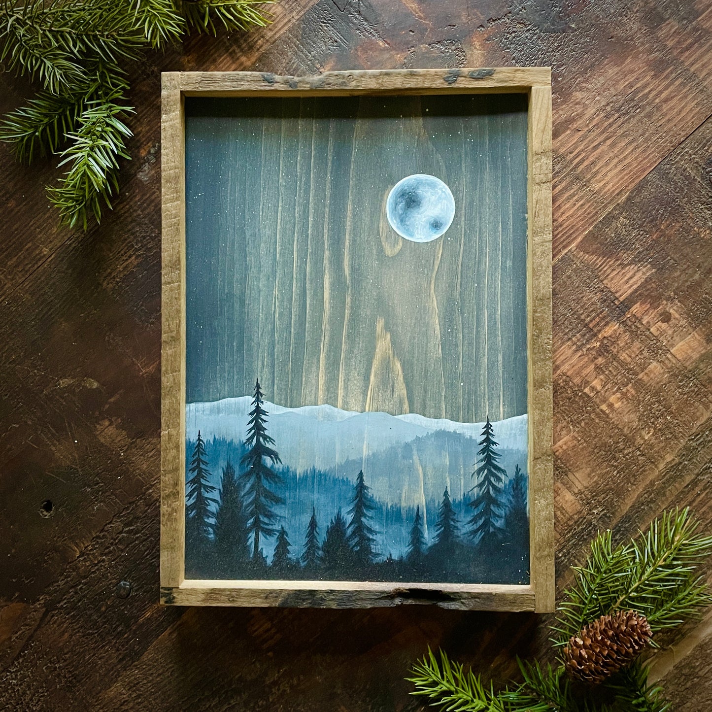 "Blue Moon" 8x10" Full Moon Framed Print (Customizable)