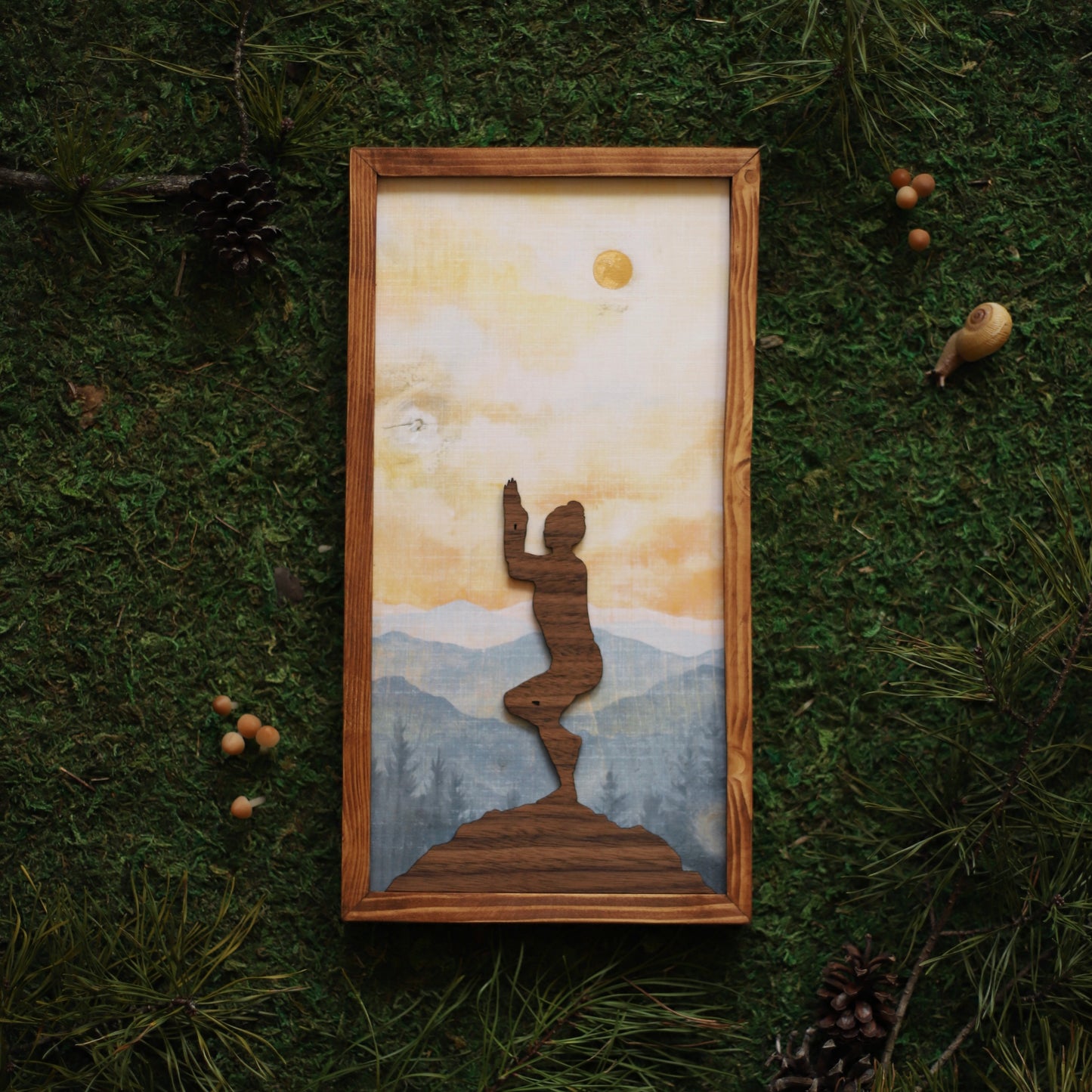"Eagle Pose" 6x12" Yoga Framed Print