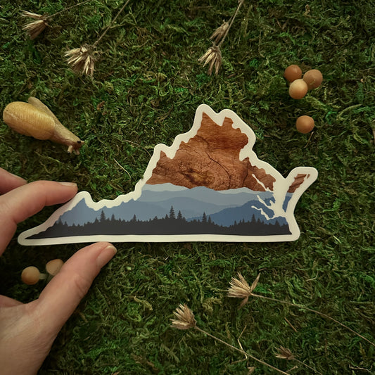 Large "Blue Ridge Beauty" 6" Virginia Sticker
