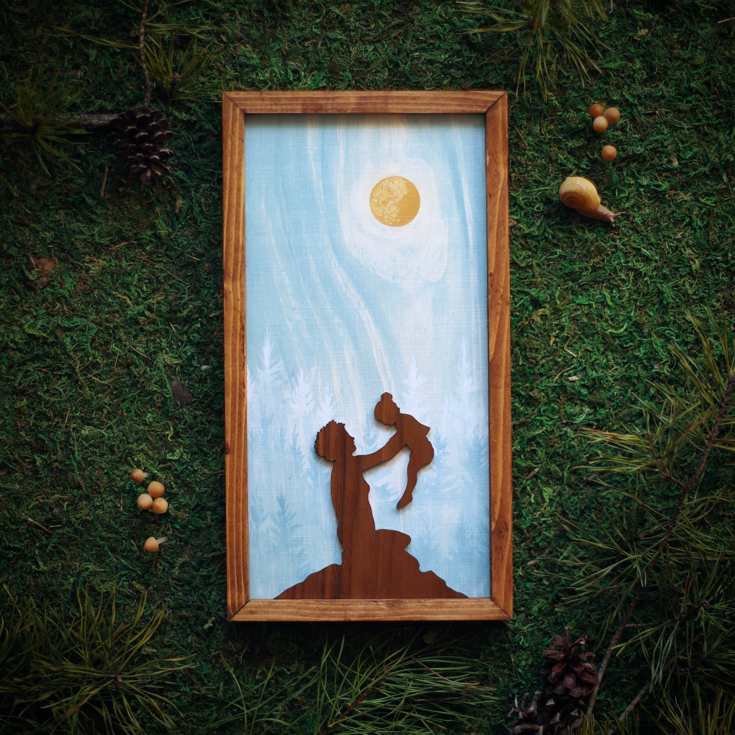 "Hold You" 6x12" Framed Print, Parent with Natural Hair