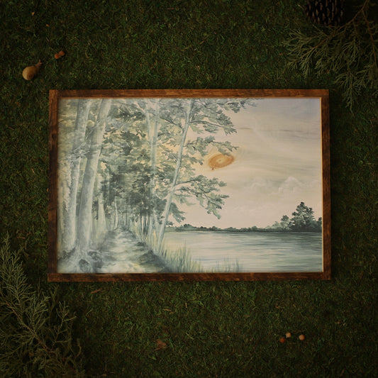 “First Landing" 12x18" Virginia State Park Framed Print