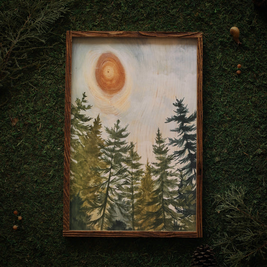 “Refuge" 12x18" Forest Framed Print