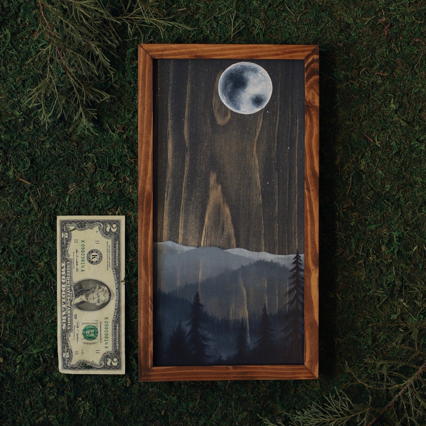 “Blue Moon" 6x12" Full Moon Framed Print