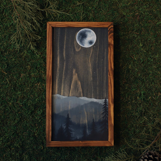 “Blue Moon" 6x12" Full Moon Framed Print