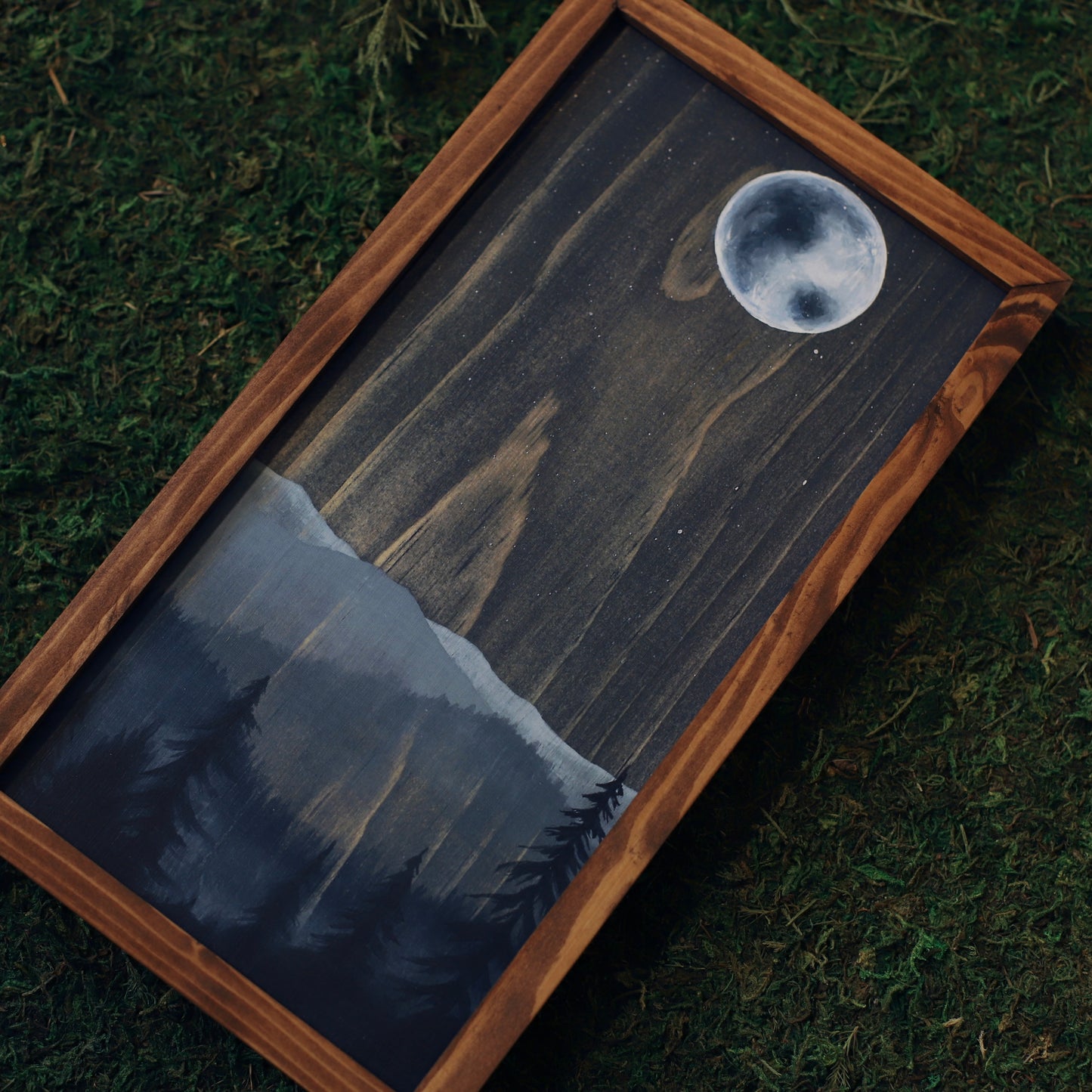“Blue Moon" 6x12" Full Moon Framed Print