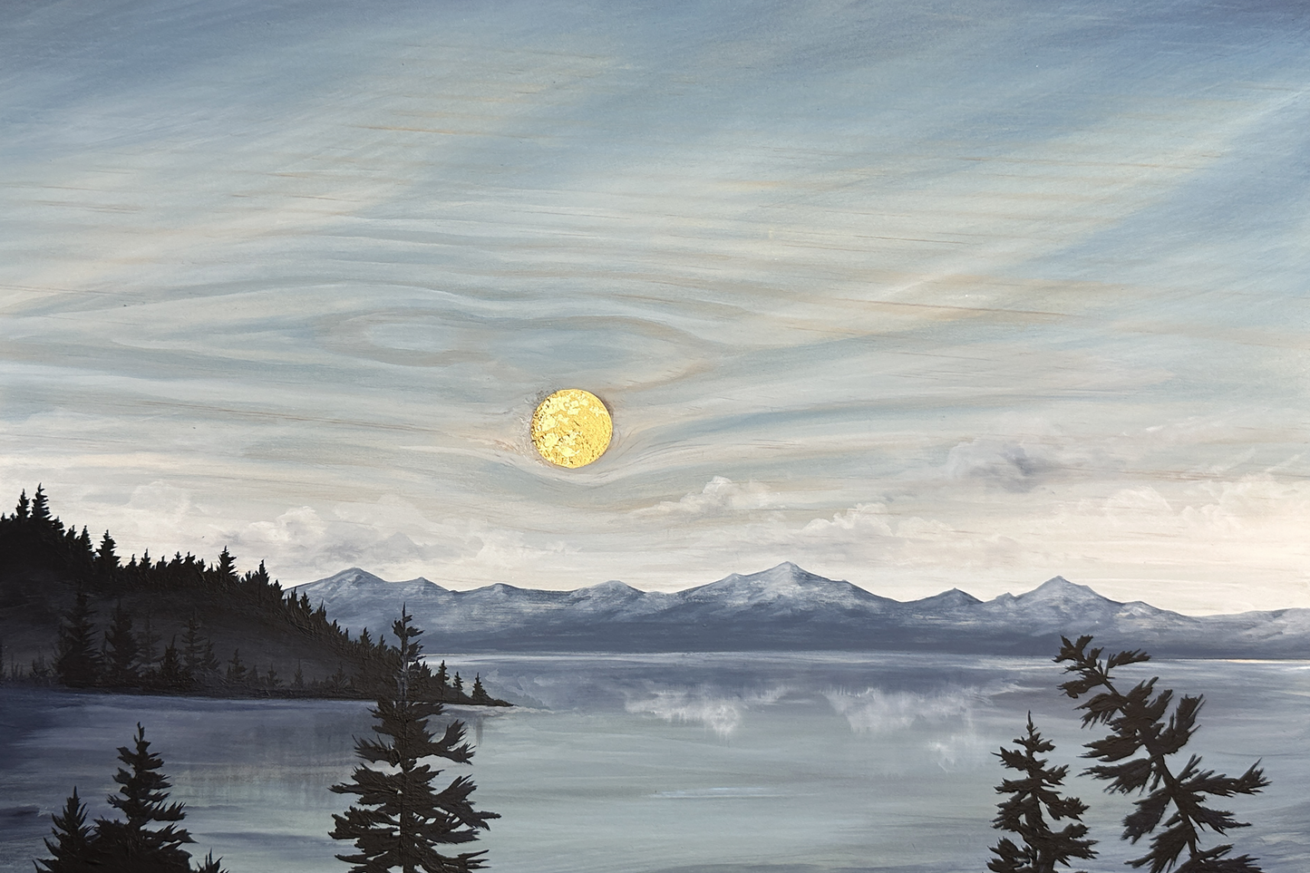 "Tranquil Tahoe" 12x18" Mountain Lake Framed Print