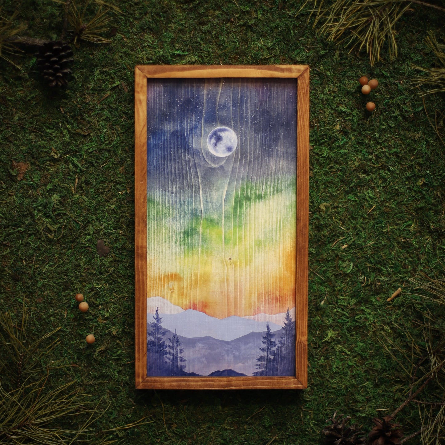 "Moonlit Spectrum" 6x12" Framed Print (Customizable)