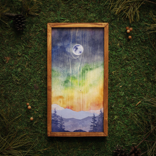 "Moonlit Spectrum" 6x12" Framed Print (Customizable)