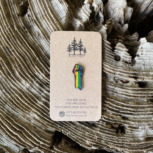 Rainbow Fist Solidarity Pride Pin