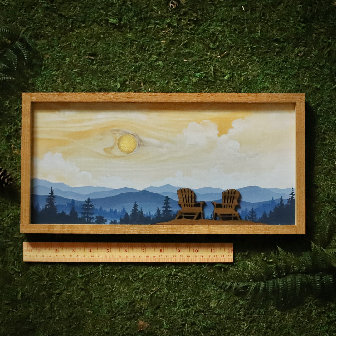 "Golden Sky" Mixed Media Wood Art