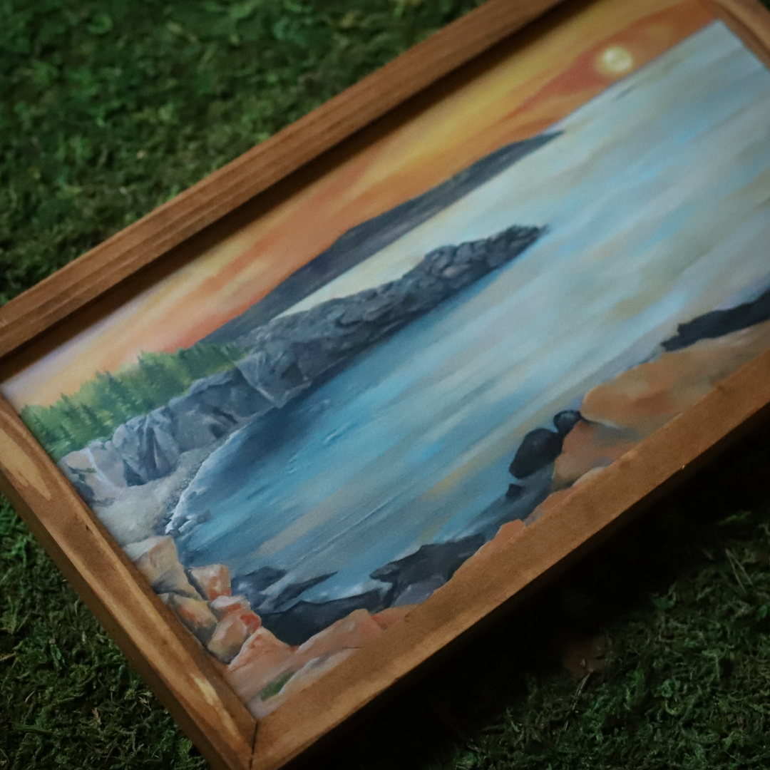 "Acadia Seashore" Framed Wood Art