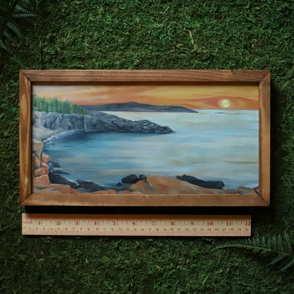 "Acadia Seashore" Framed Wood Art