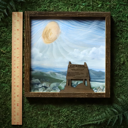 "Mt. Katahdin" Mixed Media Wood Art