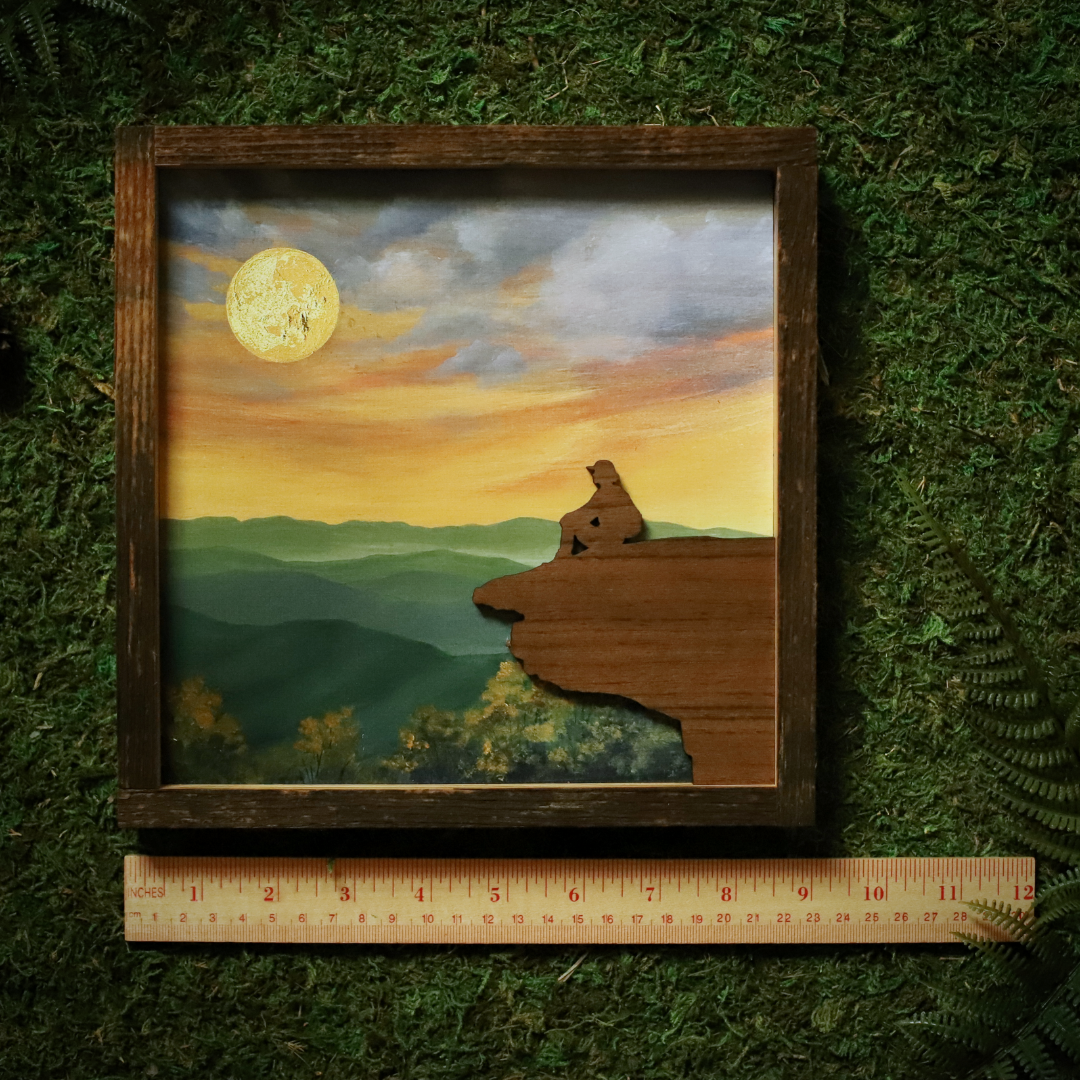 "Springtime on the Trail" McAfee Knob Framed Art 8"x8"