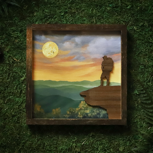 "Springtime on the Trail" McAfee Knob Framed Art 8"x8"
