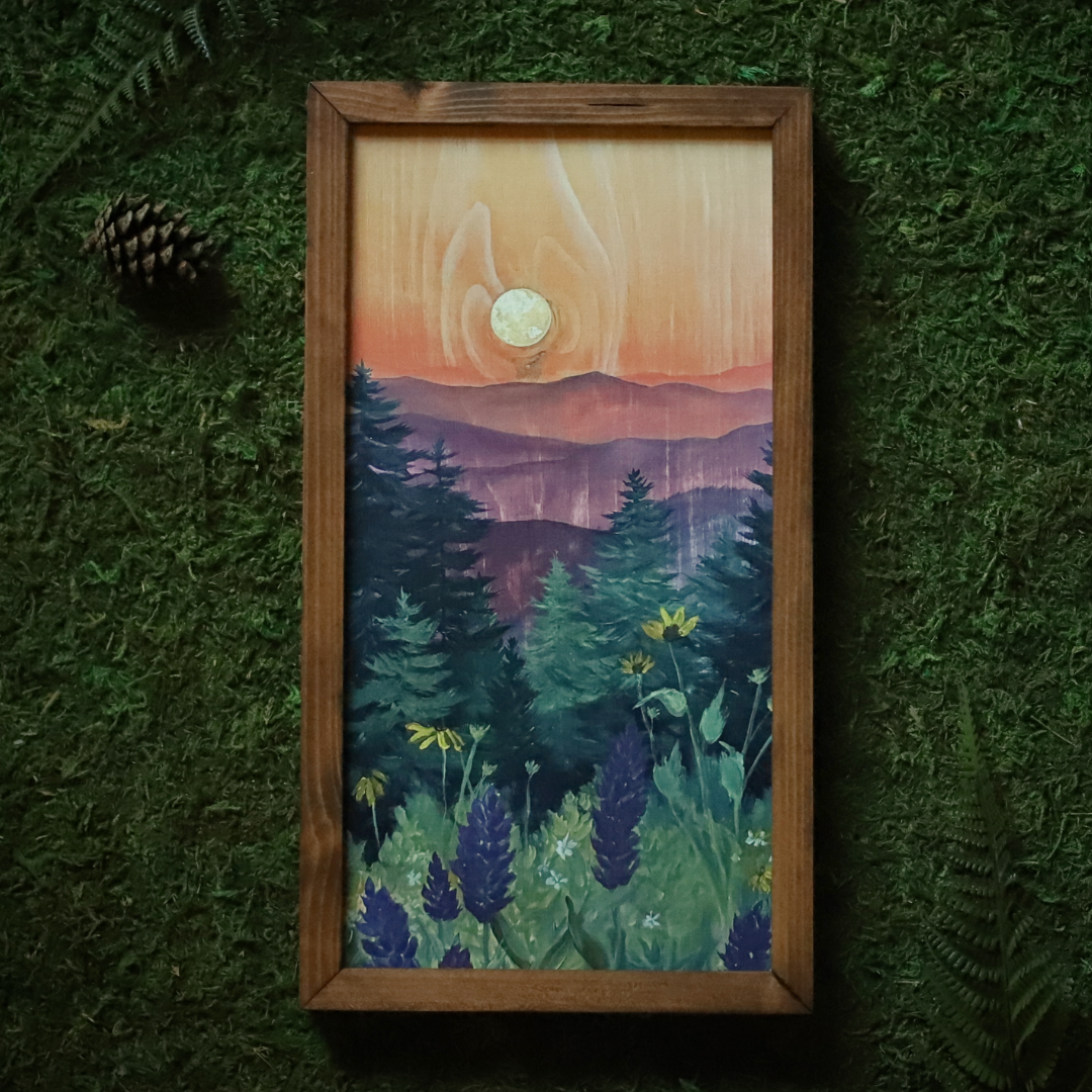 "Acadia Summer" Mixed Media Wood Art