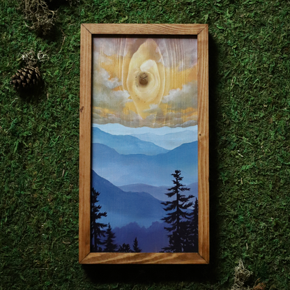 "Blue Ridge Sunrise" Mixed Media Wood Art