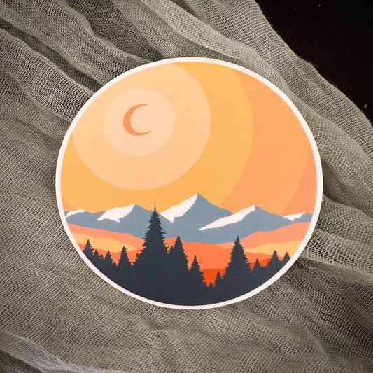 "Rocky Mountain Moonrise" 3" Sticker