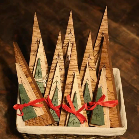 3 Wooden Trees: Gift Set
