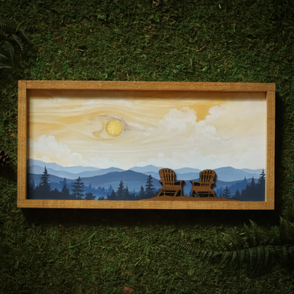 "Golden Sky" Mixed Media Wood Art