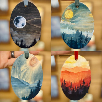 “Wolf Moon” Wood Ornament