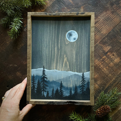 "Blue Moon" 8x10" Full Moon Framed Print (Customizable)