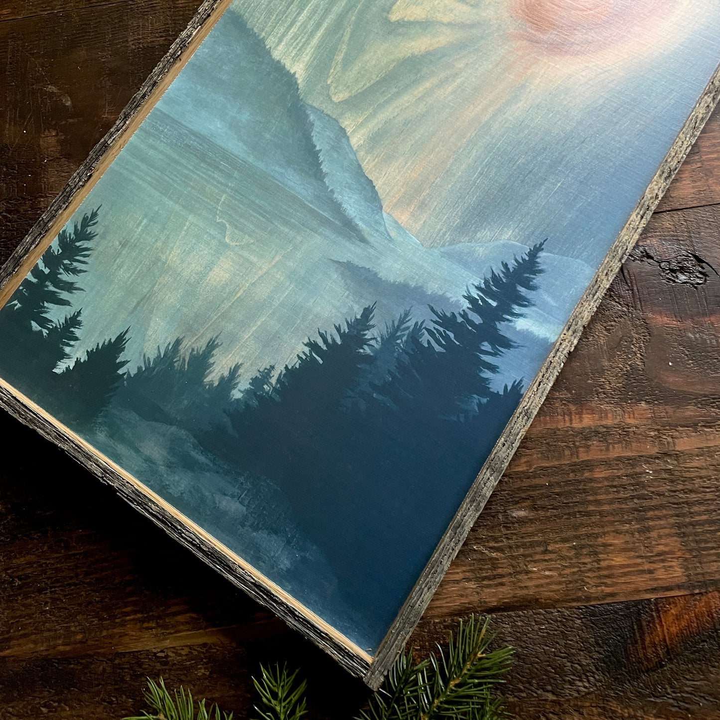 "Stillness on the Lake" 12x18" Adirondack Mountains Framed Print (Customizable)