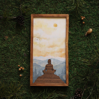 "Meditation" 6x12" Mindfulness Framed Print