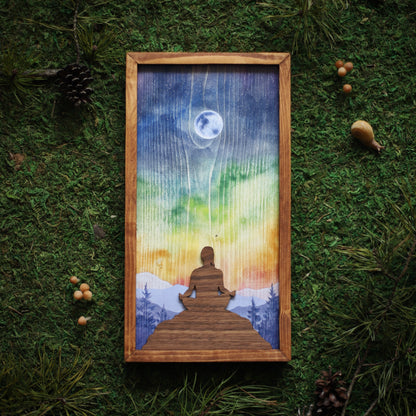 "Meditation" 6x12" Mindfulness Framed Print