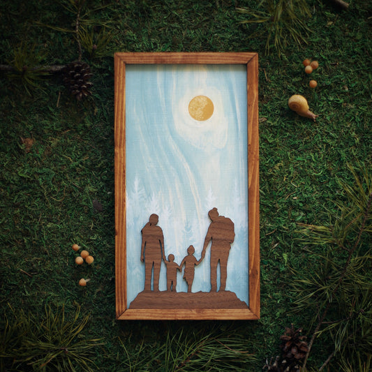 "Family of 4" 6x12" Hiking Framed Print