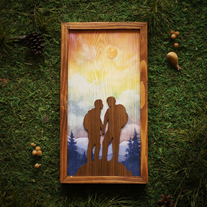 "Summit Bliss" 6x12" LGBTQ+ Couple Framed Print
