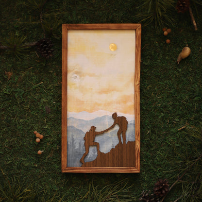 "I've Got You" 6x12" Hiking Framed Print