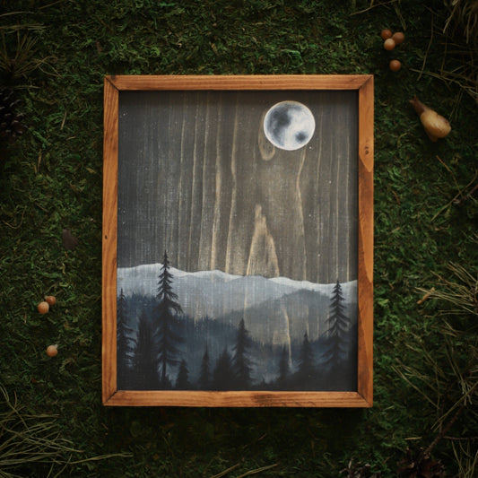 "Blue Moon" 8x10" Full Moon Framed Print (Customizable)