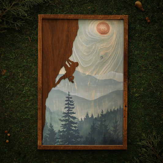 “Cascade Summer" 12x18" Rock Climbing Framed Print