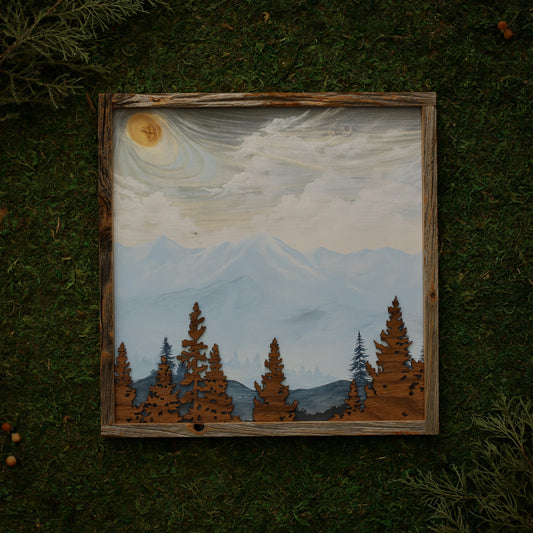 “Northwest Pull" 12x12" Pacific Northwest Mountains Framed Print