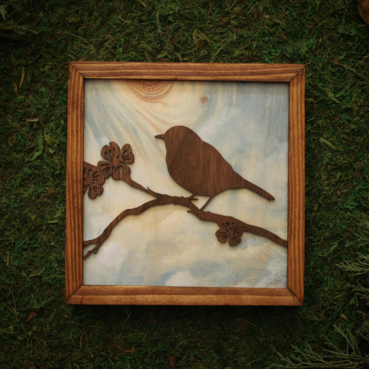 “Mom's Bluebird" 6x6" Framed Print