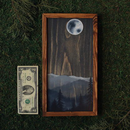 “Blue Moon" 6x12" Full Moon Framed Print
