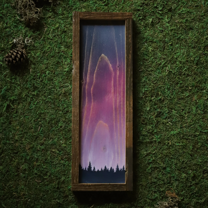 "Magenta Aurora" Framed Wood Art