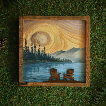 “Olympic Escape" Framed Print with Adirondack Chairs