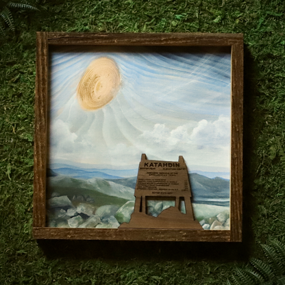 "Mt. Katahdin" Mixed Media Wood Art