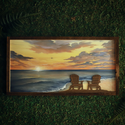 "Sea of Solace" Mixed Media Wood Art