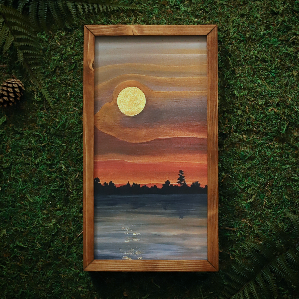 "Vivid River" Mixed Media Wood Art
