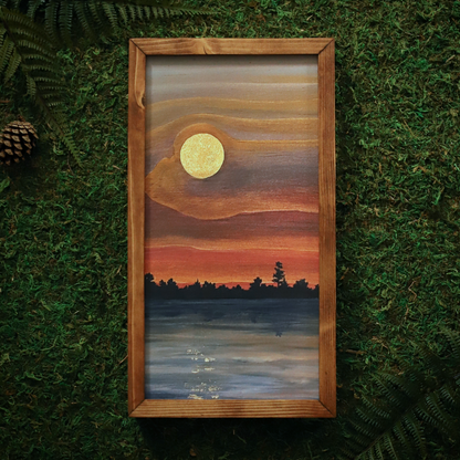 "Vivid River" Mixed Media Wood Art