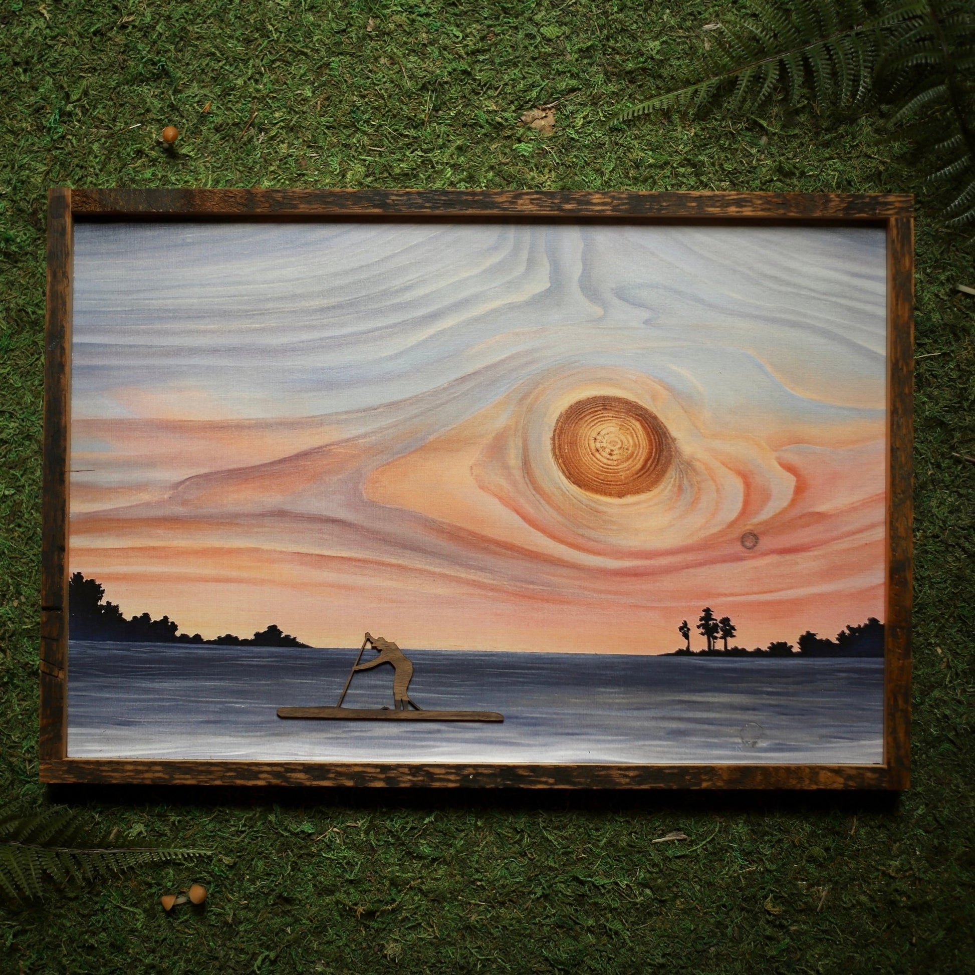 “Chickahominy Sunset" Paddleboarding Framed Print - Havyn