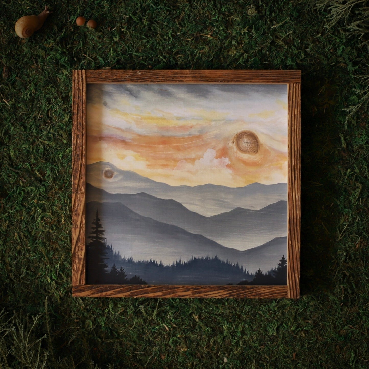 "Dusk Over Priest Mountain" Square Framed Print - Havyn
