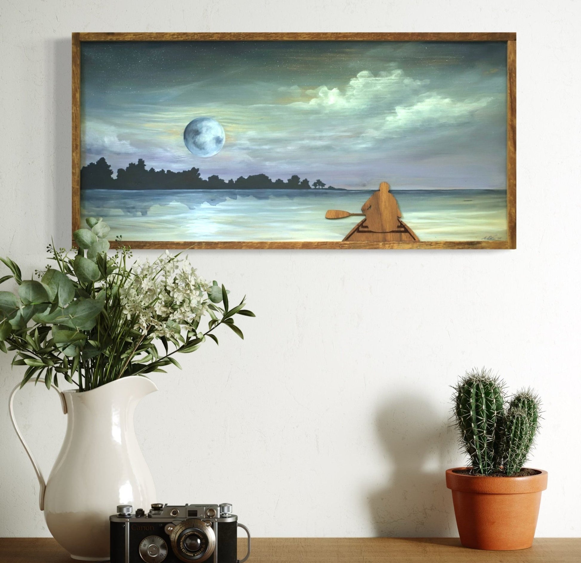 “Moonlit Paddle” Original Painting - Havyn