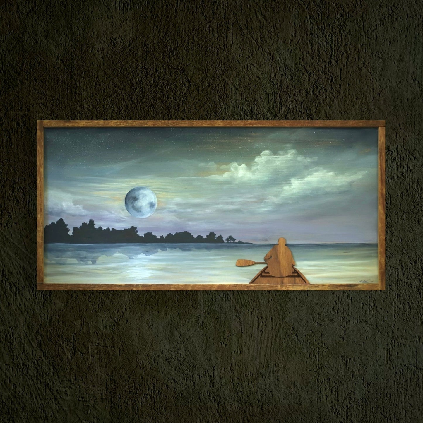 “Moonlit Paddle” Original Painting - Havyn